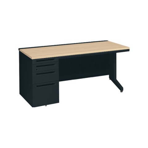 オカムラ オフィスデスク 完成日 組立不要 アドバンスエス 【中央引出しA3サイズ対応】 片袖デスク 4段袖 左袖 引出し付 3VBXAE-MK57