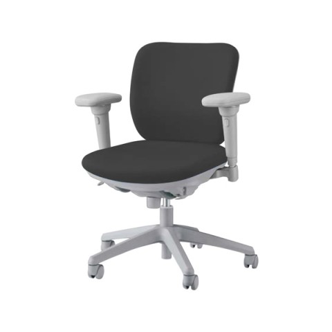 ライオン オフィスチェア 完成日 組立不要 セレーナ フレキシブルアームタイプ フリーシンクロタイプ 布張り ローバック No.2912F 420-11