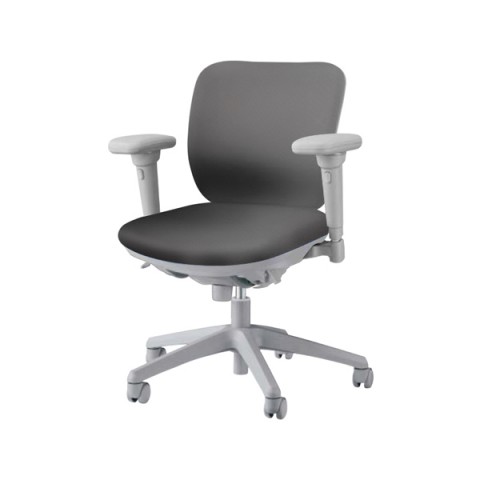 ライオン オフィスチェア 完成日 組立不要 セレーナ フレキシブルアームタイプ ロッキングストッパー付シンクロタイプ 布張り ローバック No.2932F 420-61