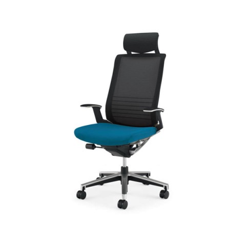 コクヨ オフィスチェア 完成日 組立不要 インスパイン 布張り ヘッドレスト付きタイプ T型肘(ブラックフレーム) ポリウレタン巻きキャスター CR-GA2505E6GMT4-V