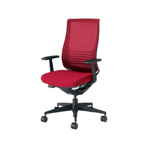 コクヨ オフィスチェア 完成日 組立不要 ベゼル 樹脂タイプ ファンクショナルタイプ(ランバーサポート付き) T型肘 ブラックフレーム(背座同色) ポリウレタン巻きキャスター CR-2823E6GMA8-VN