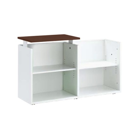 ウチダ デスクワゴン・脇机 完成日 組立不要 システムワゴン 天板付きワゴン(オープンタイプ) ダブルタイプ L オフホワイト色 SW/天オープンWL W1140 OW 5-139-2025