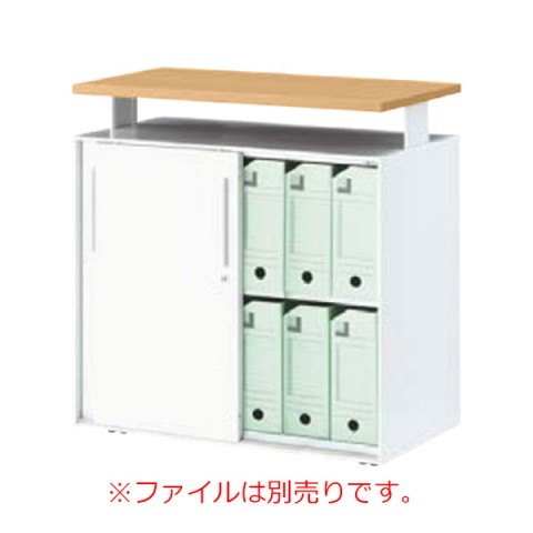 ウチダ デスクワゴン・脇机 完成日 組立不要 システムワゴン 天板付きワゴン(引戸タイプ) シングルタイプ オフホワイト色 SW/天板付き引戸ワゴン W700 OW 5-139-2114