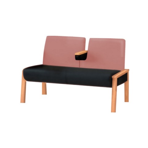 イトーキ ロビーベンチ・長椅子 完成日 組立不要 ロビーチェア LZ スタンダードタイプ 2連中間固定肘付 ビニールレザー LLZ-112D-T1M6