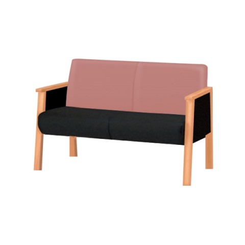 イトーキ ロビーベンチ・長椅子 完成日 組立不要 ロビーチェア LZ スタンダードタイプ 2連外肘付 ビニールレザー LLZ-132D-T1M6