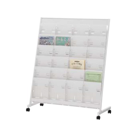 ウチダ オフィスアクセサリ 完成日 組立不要 イーエス パンフレットラック ロータイプ片面4列6段 ES-P-406 ロータイプ片面4列6段 6-404-1118