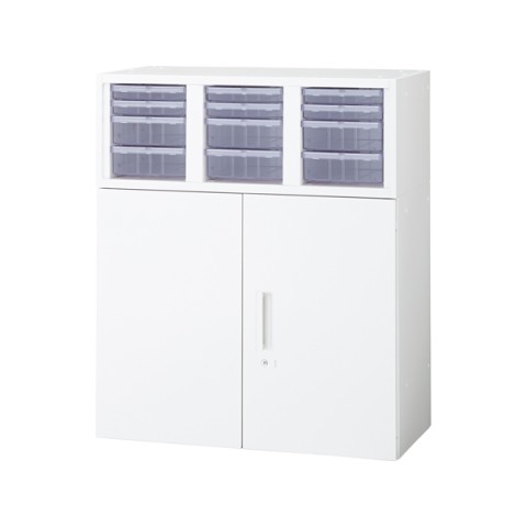 プラス オフィスキャビネット・収納家具 完成日 組立不要 エルロク ストックボックス 下置き用 2段 L6-105SX 648-889