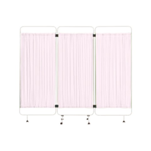 トヨスチール パーテーション・間仕切り 完成日 組立不要 カーテンスクリーン CW型3ツ折スクリーン(キャスター付) CW-56-PN 59-0191-2