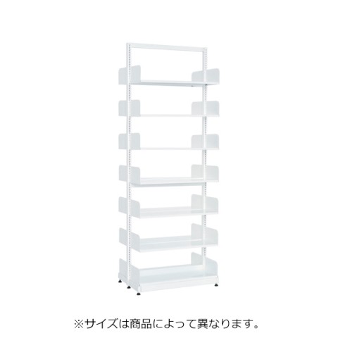 ライオン オフィスキャビネット・収納家具 完成日 組立不要 スチール単柱書架 B5Sサイズ 複式 基本型 7段 ホワイト BAK-77DW 650-18