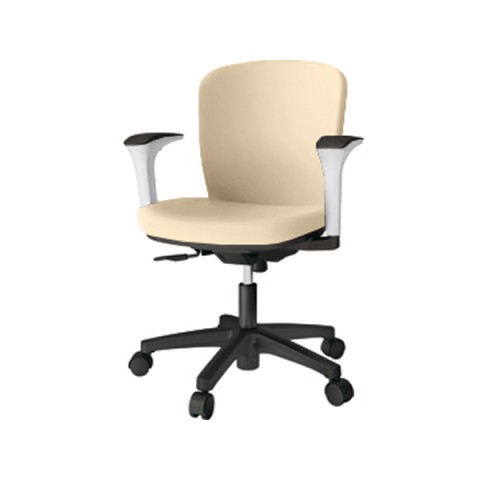 イトーキ オフィスチェア 完成日 組立不要 リエットアールチェア ローバック アジャスタブル肘 ナイロン双輪キャスター ハンガー付 ビニールレザー(DL) KT-367DLH-WTK6