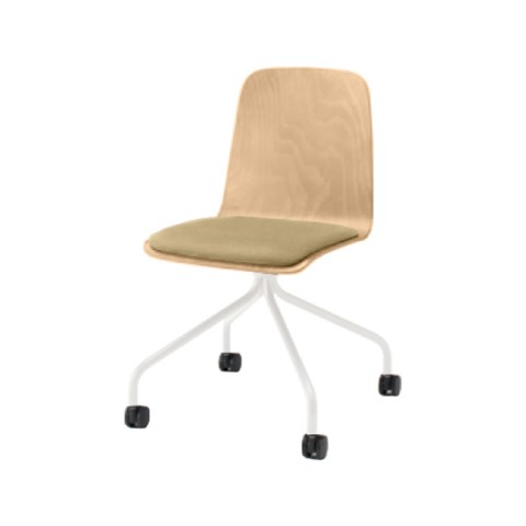 イトーキ ミーティングチェア・多目的チェア 完成日 組立不要 ノットワーク 背座一体キャスターチェア(クッション付タイプ) 張地:ウレタンレザー KLL-125DK1-GHY3