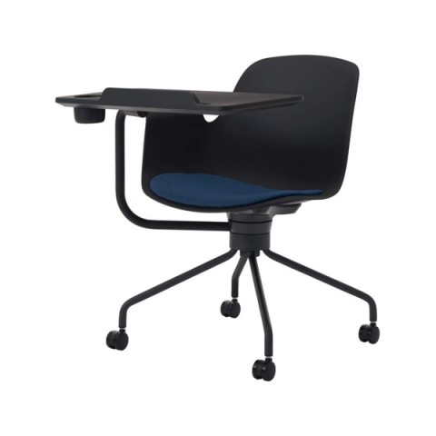 コクヨ ミーティングチェア・多目的チェア 完成日 組立不要 オールインワン 座クッションタイプ ミドルタイプ ブラック塗装脚(背座回転) メモ台付きチェアー K02-B812W-BK5J2