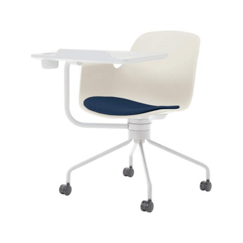 コクヨ ミーティングチェア・多目的チェア 完成日 組立不要 オールインワン 座クッションタイプ ミドルタイプ ホワイト塗装脚(背座回転) メモ台付きチェアー K02-W812W-PW5J2