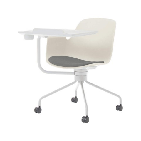 コクヨ ミーティングチェア・多目的チェア 完成日 組立不要 オールインワン 座クッションタイプ ミドルタイプ ホワイト塗装脚(背座回転) メモ台付きチェアー K02-W812W-PWEB2