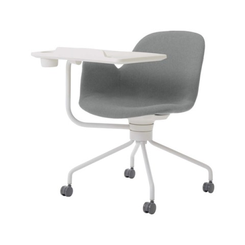 コクヨ ミーティングチェア・多目的チェア 完成日 組立不要 オールインワン 張りぐるみタイプ ミドルタイプ ホワイト塗装脚(背座回転) メモ台付きチェアー K02-W822W-EBX2