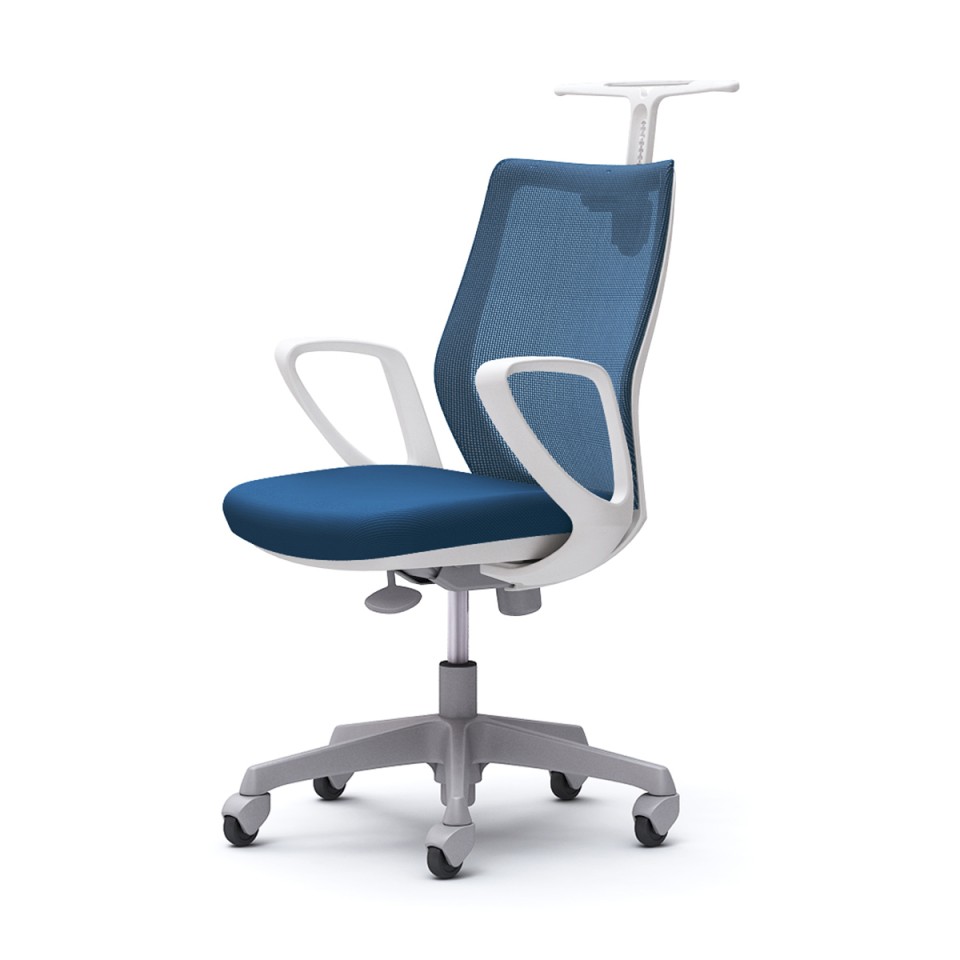 オカムラ オフィスチェア 完成日 組立不要 シージーエム メッシュタイプ デザインアーム ホワイトフレーム ゴムキャスター・ハンガー付 CG22XR-FZK3