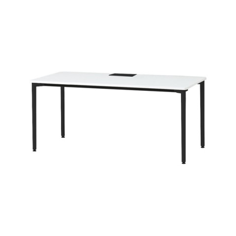 イトーキ オフィスデスク 完成日 組立不要 アクティブフィールド パーソナルテーブル 角型 H720 アジャスター脚 脚カラー:サテンブラックT 配線口タイプ AF-1507PWA1-TL