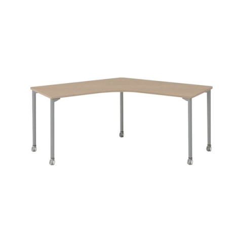 イトーキ オフィスデスク 完成日 組立不要 アクティブフィールド パーソナルテーブル 120°オペレーション W1200×D600 H720 キャスター脚 脚カラー:シルバーメタリック 配線なしタイプ AF-2266SNC-ZM