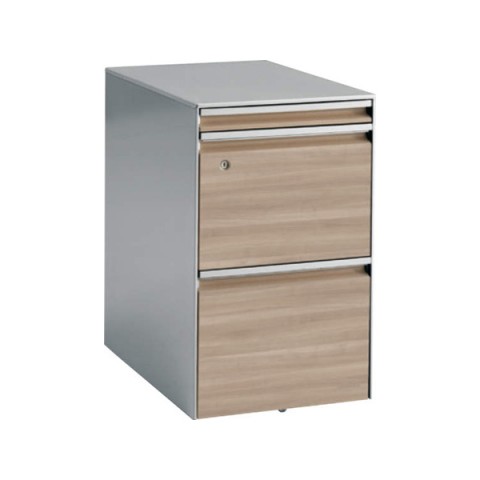 オカムラ デスクワゴン・脇机 完成日 組立不要 プリシード A4 2段+ペントレータイプ スタンダードタイプ シリンダー錠 本体色:スキップシルバー 3A31CA-ZE85