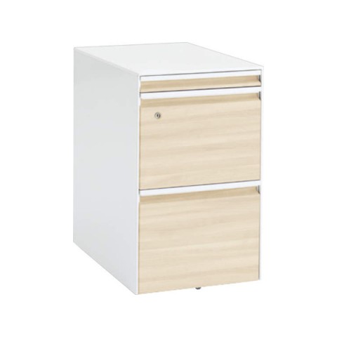 オカムラ デスクワゴン・脇机 完成日 組立不要 プリシード A4 2段+ペントレータイプ スタンダードタイプ ダイヤル錠 本体色:ネオホワイト 3A31CB-ZE83