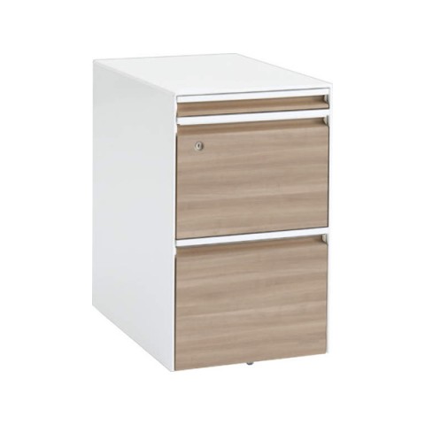 オカムラ デスクワゴン・脇机 完成日 組立不要 プリシード A4 2段+ペントレータイプ ソフトクローズタイプ ダイヤル錠 本体色:ネオホワイト 3A31CD-ZE86