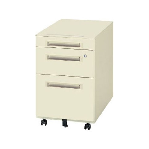 トヨスチール デスクワゴン・脇机 完成日 組立不要 50X ワゴン 双輪キャスター A4×3段 シングルレール(ストッパーなしキャスター) ニューグレー WGN-603SG 11-4651-0