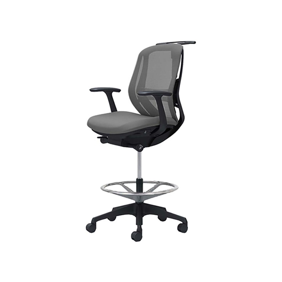 オカムラ オフィスチェア 完成日 組立不要 シルフィー ローバック ハイチェア メッシュタイプ デザインアーム付 ブラックボディ 樹脂脚 ハンガー付 ランバー付 ナイロンキャスター C642JS-FMR2