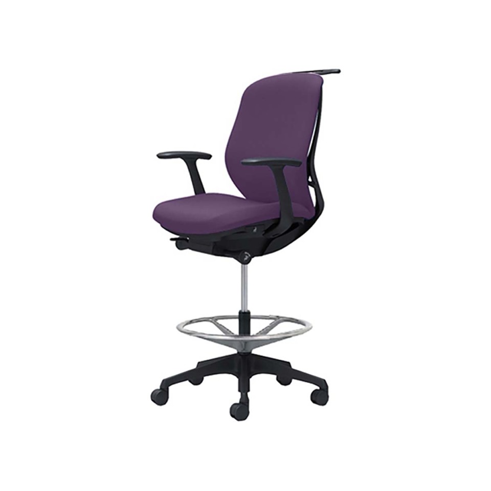 オカムラ オフィスチェア 完成日 組立不要 シルフィー ローバック ハイチェア クッションタイプ デザインアーム付 ブラックボディ 樹脂脚 ハンガー付 ナイロンキャスター C644JR-FSF0