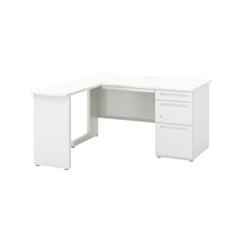 ウチダ オフィスデスク 完成日 組立不要 スカエナエイチ700 エスタイプ L型片袖デスク D800(ロング) B4-3段 L型片SS148B-LSKH7 5-117-1730