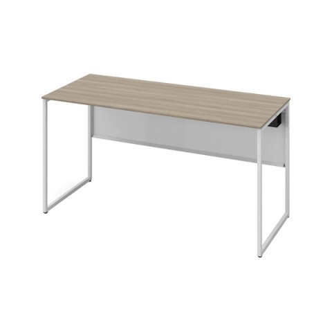オカムラ オフィスデスク 完成日 組立不要 ソリスト フレーム脚 平机 スタンダードタイプ(720H) D600 脚色ネオホワイト メラミン天板(プライズウッド) 3K20ND-MU04