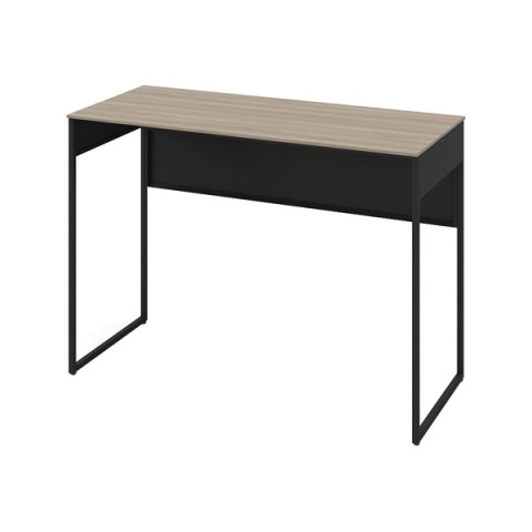 オカムラ オフィスデスク 完成日 組立不要 ソリスト フレーム脚 平机 ハイタイプ(1000H) D600 脚色ブラック メラミン天板(プライズウッド) 3K21ND-MDY8