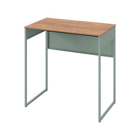 オカムラ オフィスデスク 完成日 組立不要 ソリスト フレーム脚 平机 ハイタイプ(1000H) D600 脚色アクセントカラー(セージ) メラミン天板(ティンバーウッド) 3K21NF-MHJ8