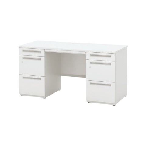 ウチダ オフィスデスク 完成日 組立不要 スカエナエイチ700 エスタイプ 両袖デスク D600 A4-3段/A4-3段 両SS146A4-33SKH7 5-116-1140