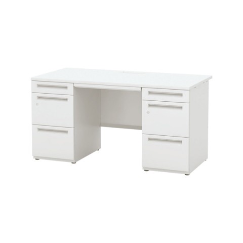 ウチダ オフィスデスク 完成日 組立不要 スカエナエイチ700 エスタイプ 両袖デスク D800(ロング) A4-3段/A4-3段 両SS148A4-33LSKH7 5-116-1180