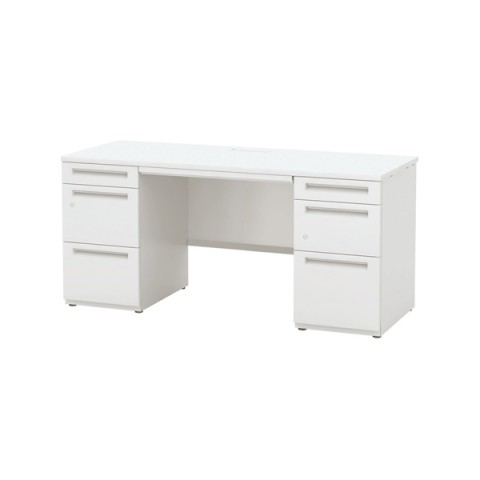 ウチダ オフィスデスク 完成日 組立不要 スカエナエイチ700 エスタイプ 両袖デスク D600 A4-3段/B4-3段 両SS166A4B4-SKH7 5-116-1450