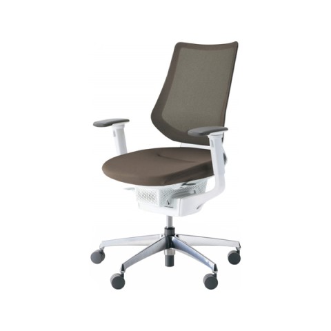 コクヨ オフィスチェア 完成日 組立不要 イング メッシュタイプ バーチカルタイプ ホワイトシェル 可動肘 アルミポリッシュ脚 ナイロンキャスター CR-GA3413E1G4M6-W