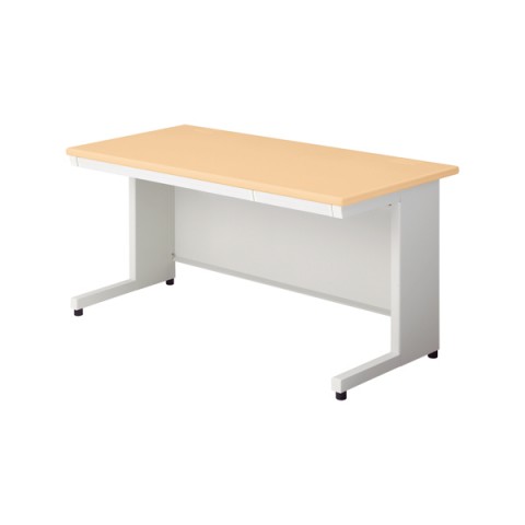 プラス オフィスデスク 完成日 組立不要 リード 平机 L字脚 引出し付 D700 LE-157H 680-713