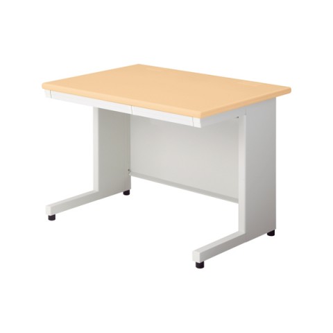 プラス オフィスデスク 完成日 組立不要 リード 平机 L字脚 引出し付 D700 LE-107H 680-717