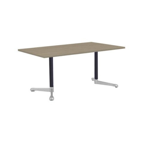 オカムラ ミーティングテーブル 完成日 組立不要 アクティアフェロー 長方形タイプ Y字脚 脚色スキップシルバー キャスター W1500 D900 93N4CC-MDA5