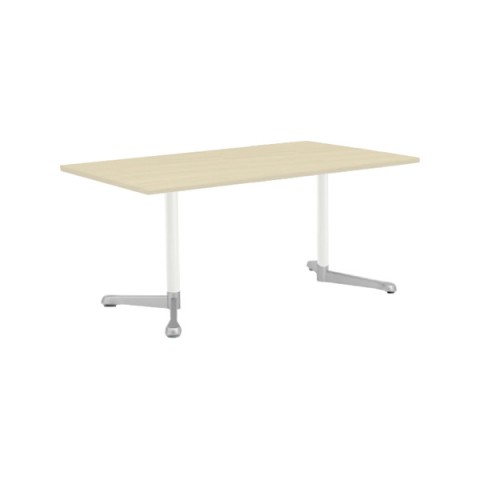 オカムラ ミーティングテーブル 完成日 組立不要 アクティアフェロー 長方形タイプ Y字脚 脚色スキップシルバー キャスター W1500 D900 93N4CC-MDZ7