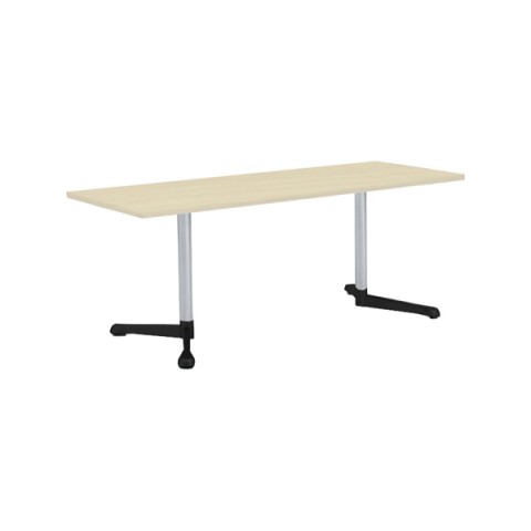 オカムラ ミーティングテーブル 完成日 組立不要 アクティアフェロー 長方形タイプ Y字脚 脚色ブラック ストッパー付 W1800 D750 93N8BB-MAY4