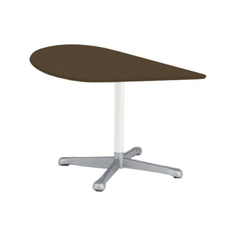 オカムラ ミーティングテーブル 完成日 組立不要 アクティアフェロー ウォータードロップタイプ 十字脚 脚色スキップシルバー アジャスター プライズウッド天板 93N2AM-MDA6