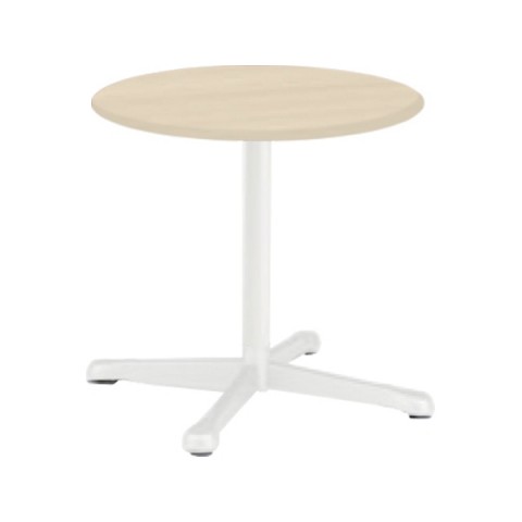 オカムラ ミーティングテーブル 完成日 組立不要 アクティアフェロー サークルタイプ 昇降タイプ 十字脚 脚色ネオホワイト 手動昇降付 キャスター φ750 プライズウッド天板 93N1XE-MDZ7