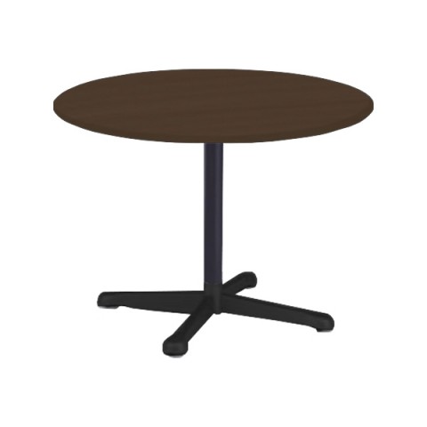 オカムラ ミーティングテーブル 完成日 組立不要 アクティアフェロー サークルタイプ 十字脚 脚色ブラック ストッパー付 φ1200 プライズウッド天板 93N7BC-MDA6