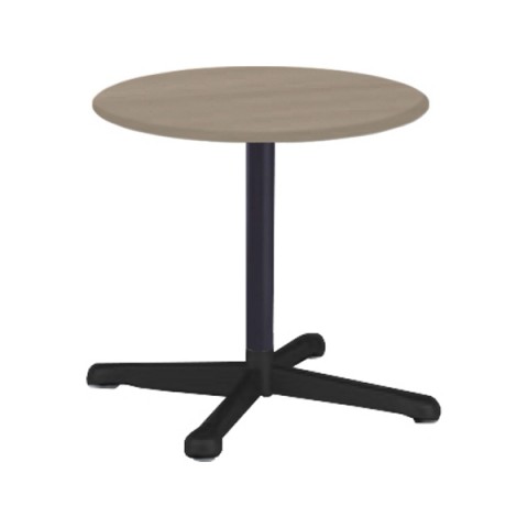 オカムラ ミーティングテーブル 完成日 組立不要 アクティアフェロー サークルタイプ 昇降タイプ 十字脚 脚色ブラック 手動昇降付 キャスター φ750 プライズウッド天板 93N7XE-MDA5