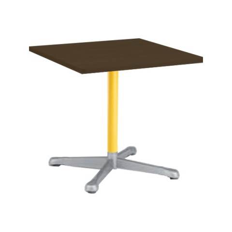 オカムラ ミーティングテーブル 完成日 組立不要 アクティアフェロー 正方形タイプ 十字脚 脚色スキップシルバー アジャスター W900 プライズウッド天板 93N2AA-MFC3