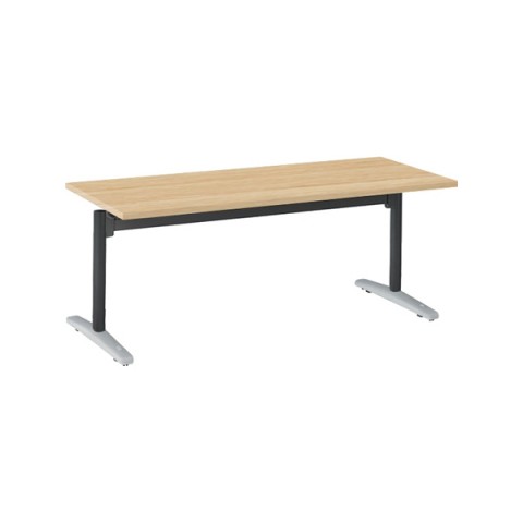 オカムラ ミーティングテーブル 完成日 組立不要 ライブス ミーティングテーブル T字脚タイプ フラップタイプ(キャスター付) 矩形 W1800 D750 脚:ポリッシュ(支柱:ブラック) 87AHAH-MEV7