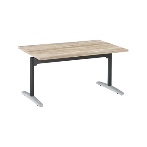 オカムラ ミーティングテーブル 完成日 組立不要 ライブス ミーティングテーブル T字脚タイプ フラップタイプ(キャスター付) 矩形 W1500 D900 脚:ポリッシュ(支柱:ブラック) 87AHAL-MEW4