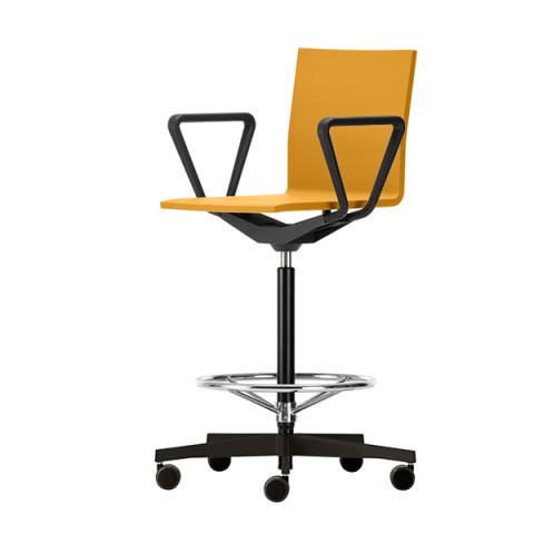 ヴィトラ オフィスチェア 完成日 組立不要 ゼロフォー カウンター カウンターチェア アームレスト付 ベース:ブラックパウダーコート仕上 440-423-55-78-06