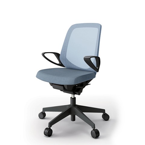 イトーキ オフィスチェア 完成日 組立不要 ノートチェア テクスチャードメッシュバック ローバック ループ肘 ランバーサポートなし ハンガーなし 抵抗付ウレタン双輪キャスター KJ-186JEM-T1B4